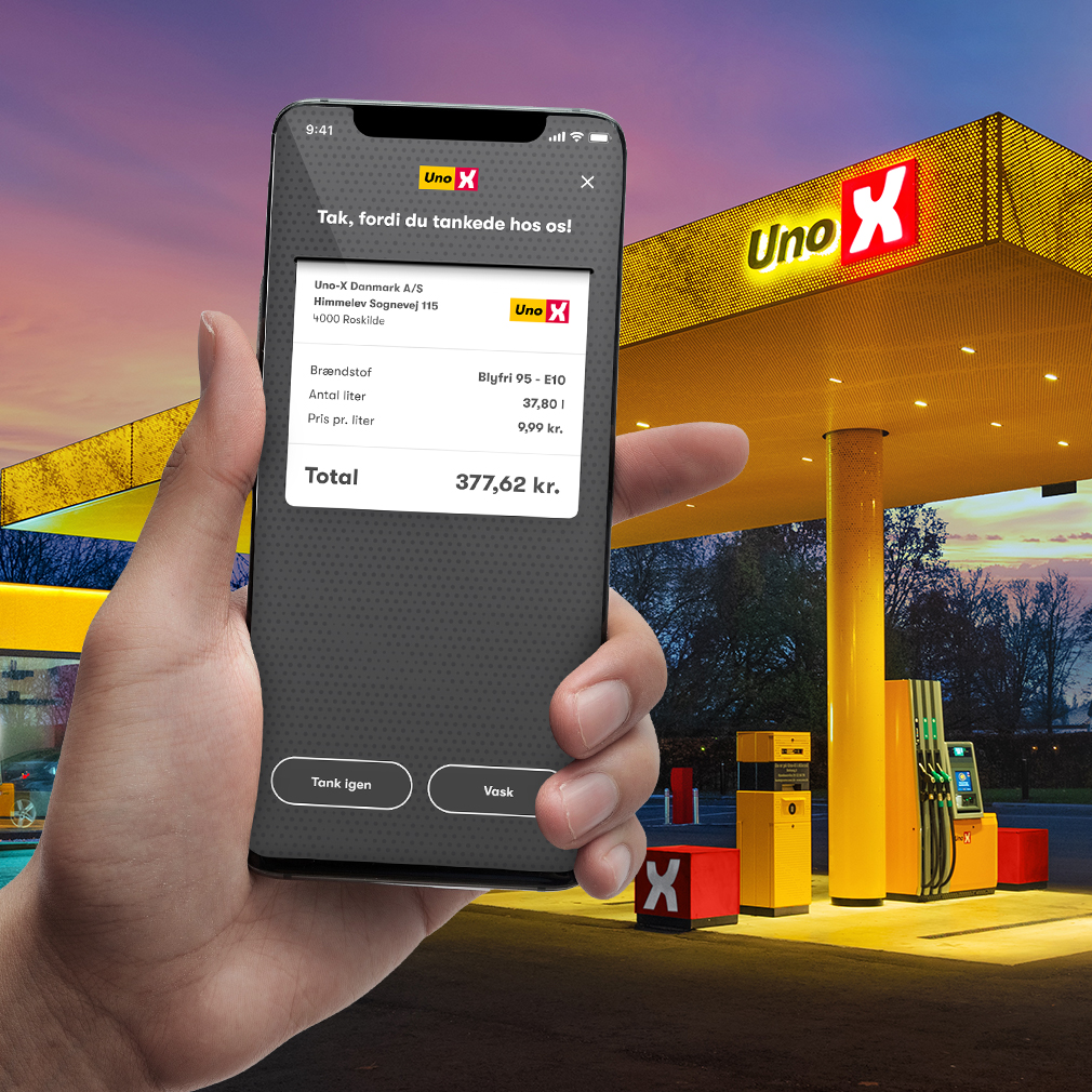 Tank lynhurtigt med Uno-X appen
